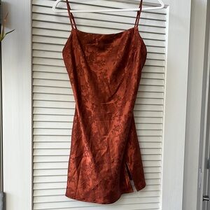 Elegant Rust Slip Dress